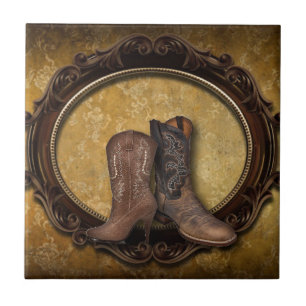 Westerna Cowboy Boot i land Kakelplatta