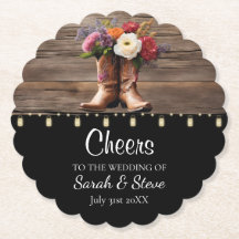 Westerna Cowboy Boots Blommigt Elegant bröllop