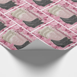 Westerna Cowboy Boots och Rosa Flo-maskiner i Bröl Presentpapper