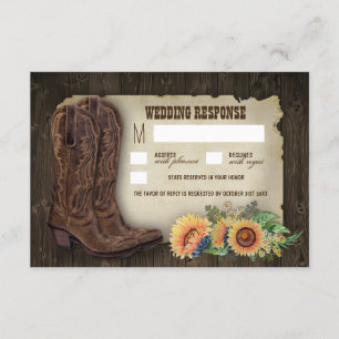 Westerna Cowboy Boots Solroskort Bröllop OSA Kort