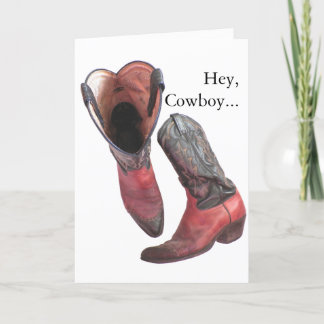 Westerna Cowboy Boots Valentine Helgkort