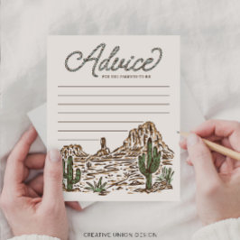 Westerna Cowboy Boy Baby Shower Advice-kort