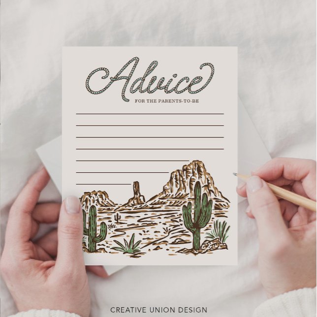 Westerna Cowboy Boy Baby Shower Advice-kort (Skapare uppladdad)