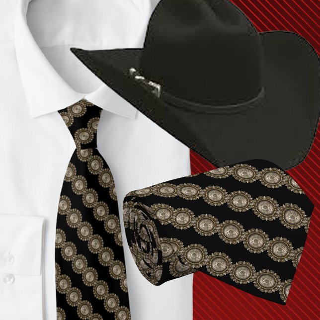 Westerna Cowboy Conchos Slips (Western Necktie with concho design)