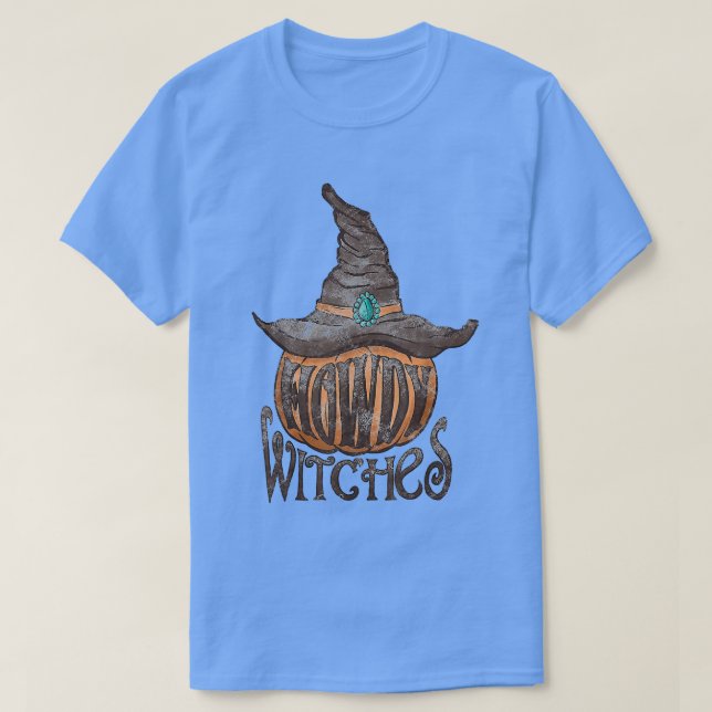 Westerna Cowboy Cowgirl Howdy Witches T Shirt (Design framsida)