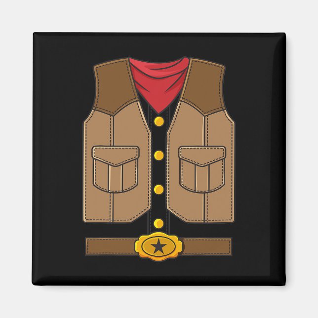 Westerna Cowboy Halloween Boys Kids Magnet (Framsidan)