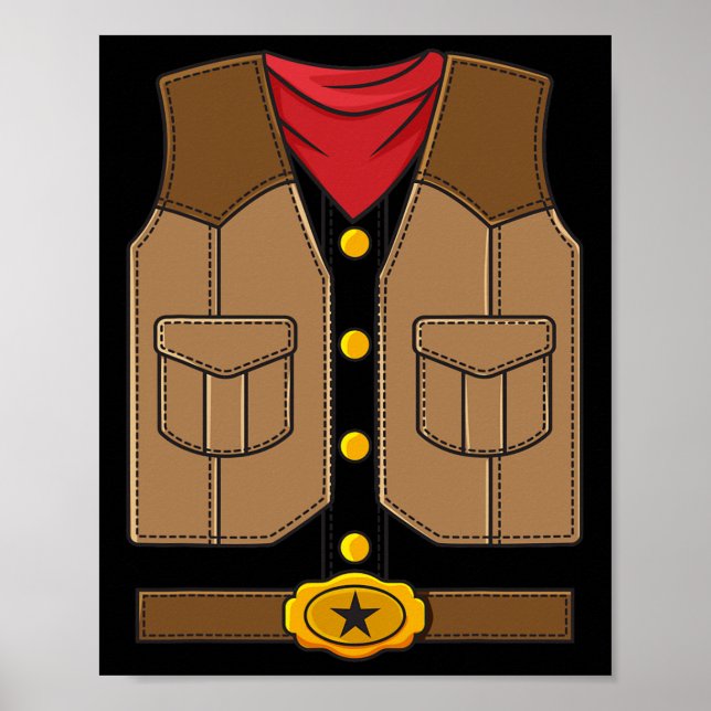 Westerna Cowboy Halloween Boys Kids Poster (Framsidan)