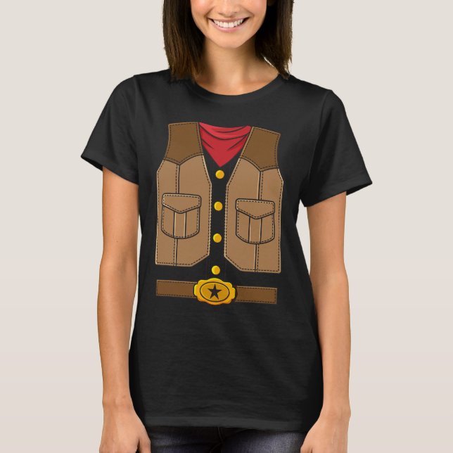 Westerna Cowboy Halloween Boys Kids T Shirt (Framsida)