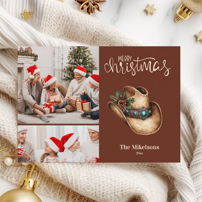 Westerna Cowboy Hat jul 2-foto Julkort (Skapare uppladdad)