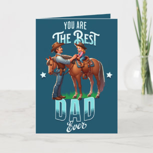 Westerna Cowboy Horse Child Lycklig Fars dag Kort