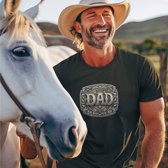 Westerna Cowboy Rodeo PAPPA Fars dag T Shirt (Skapare uppladdad)