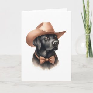 Westerna Cowboy Svart lab Blank Hälsning Kort