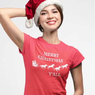 Westerna Cowboy Y'all God jul T Shirt