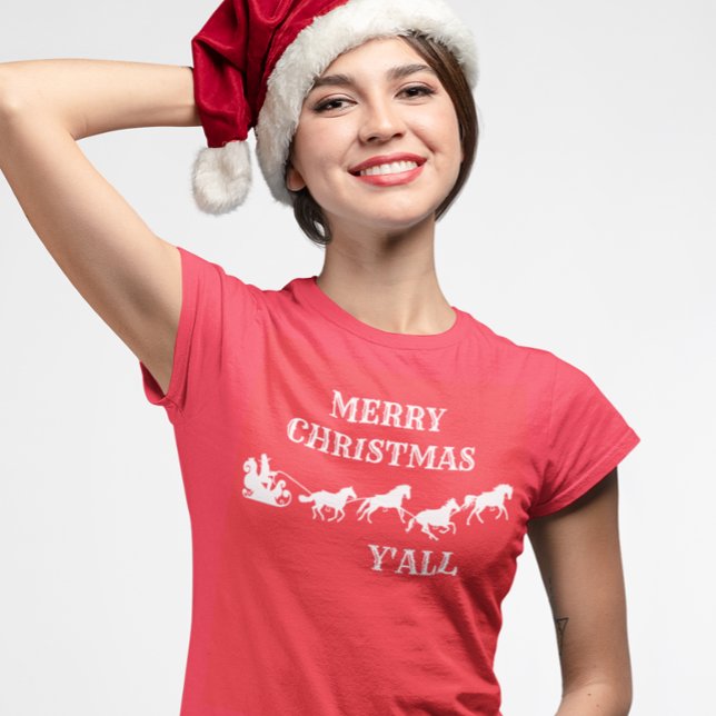 Westerna Cowboy Y'all God jul T Shirt (Skapare uppladdad)