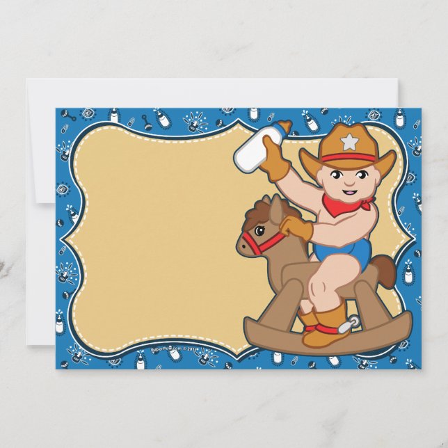Westerna Cowboybaby showerinbjudningar Inbjudningar (Framsida)