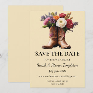 Westerna CowboyBoots Blommigt Elegant Land Farm Spara Datumet