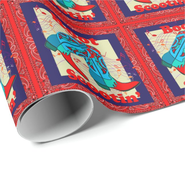 Westerna Cowboyboots Dance Boot Scootin' Presentpapper (Rullad Hörn)