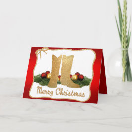 Westerna CowboyBoots Garland Rope God jul Helgkort