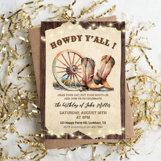 Westerna CowboyBoots Hoedown Howdy Y'all Inbjudningar