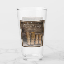 Westerna CowboyBoots Rustic Barn Monogram Glaskopp