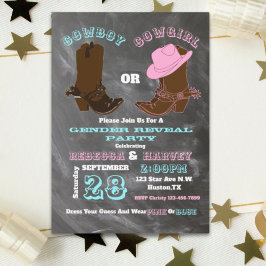 westerna cowboyen eller cowgirl-genderna avslöjar  inbjudningar