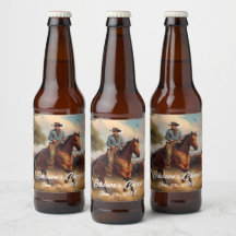 Westerna Cowboyen och Bay Horse