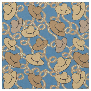Westerna Cowboyhattar och Lassos Fabric Tyg