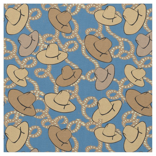 Westerna Cowboyhattar och Lassos Fabric Tyg (Närbild)