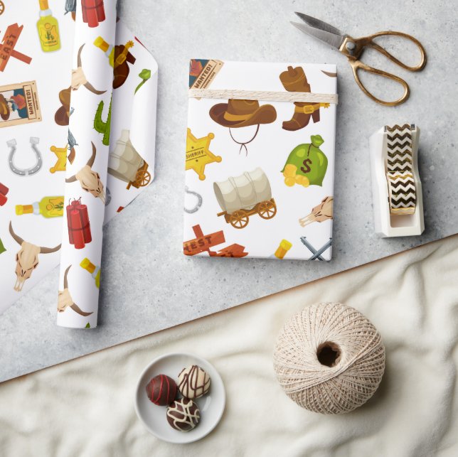 Westerna Cowboyikoner Presentpapper (Hantverk)