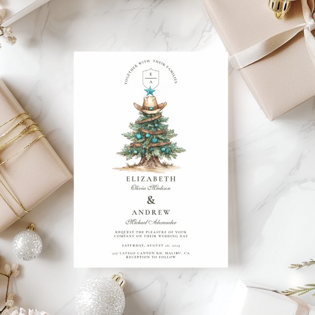 Westerna Cowboyjulbröllop Inbjudningar (Skapare uppladdad)