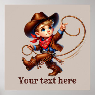 Westerna cowboypojkar anpassade poster