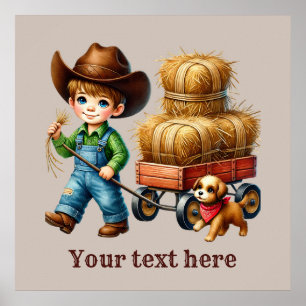 Westerna cowboypojkar anpassade poster