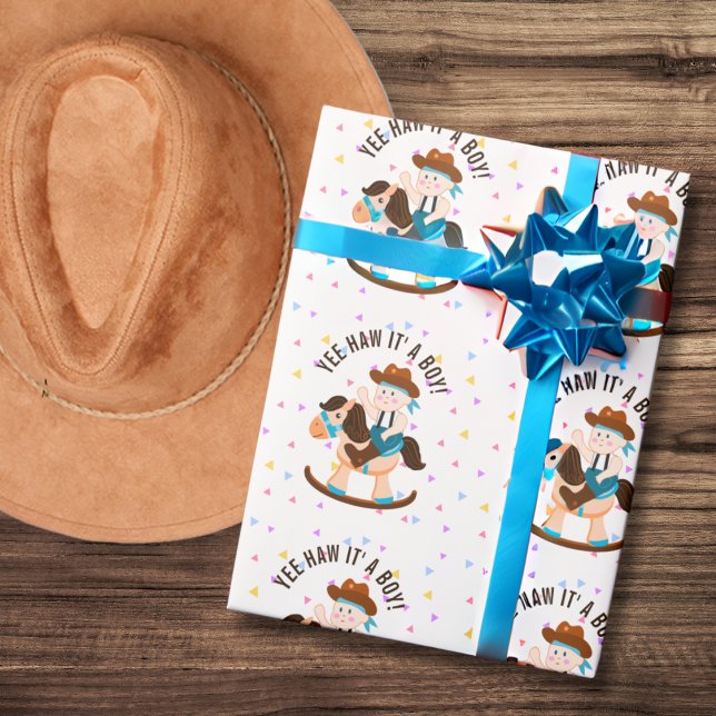 Westerna Cowboyrakinghästen är en pojkvän-babyskor Presentpapper (Skapare uppladdad)