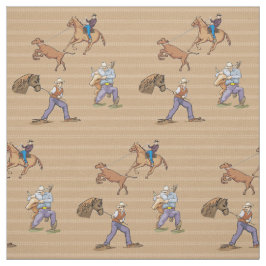 Westerna Cowboys Horse Roping Steer Fabric Tyg
