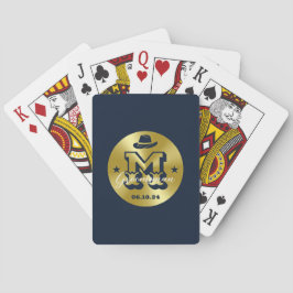 Westerna Cowboys Rustic Guld Monogram-Marskalkar Casinokort