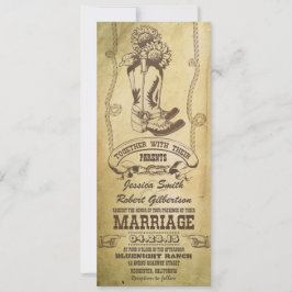 westerna cowboystövlar vintage bröllop-inbjudninga inbjudningar