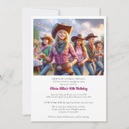 Westerna Cowgirl 16:e Födelsedagsfest inbjudan