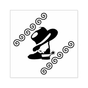 Westerna Cowgirl Boots and Hat Stämpel