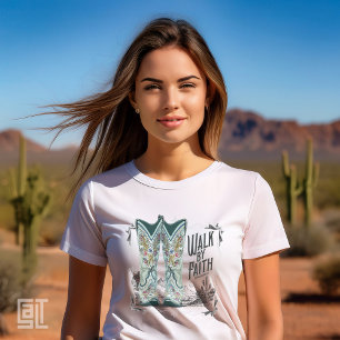 Westerna Cowgirl Boots Walk by Faith Christian Ins T Shirt