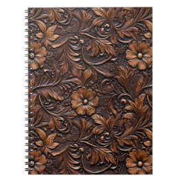 Westerna Cowgirl Brown Flowers Anteckningsbok