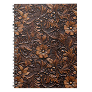 Westerna Cowgirl Brown Flowers Anteckningsbok