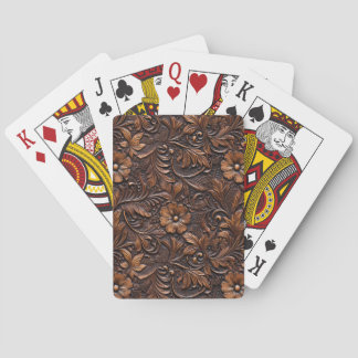 Westerna Cowgirl Brown Flowers Casinokort