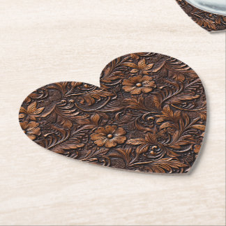 Westerna Cowgirl Brown Flowers Underlägg Papper