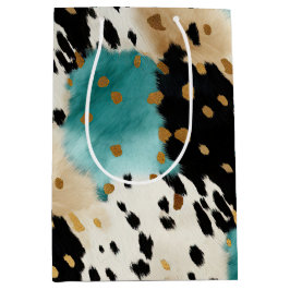 Westerna Cowgirl Cowhide, Turcos Black Cream Guld