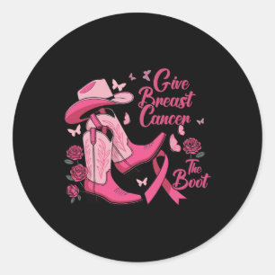 Westerna Cowgirl Ge bröstcancer Boot Awaren Runt Klistermärke