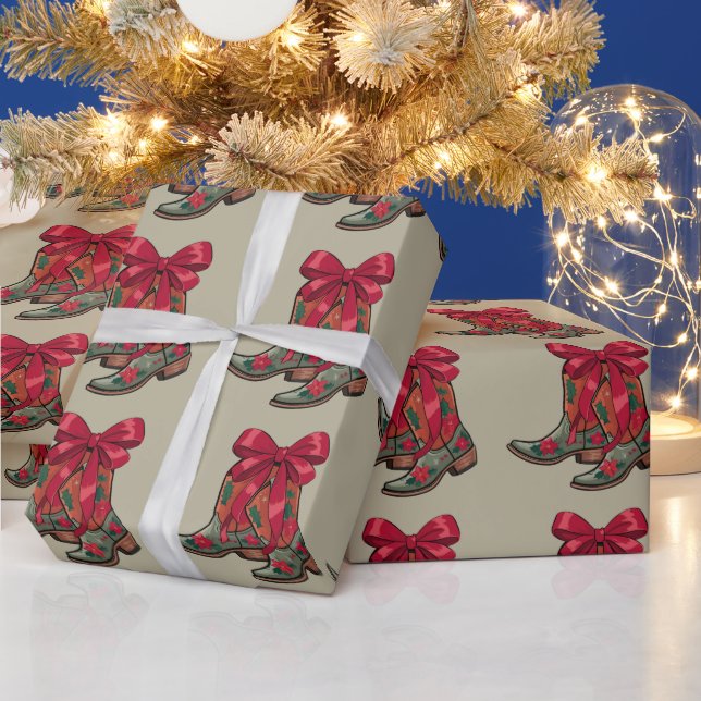 Westerna Cowgirl Julafton Presentpapper (Helgdagar)