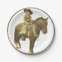 Westerna Cowgirl Party Papprare Tallrikar