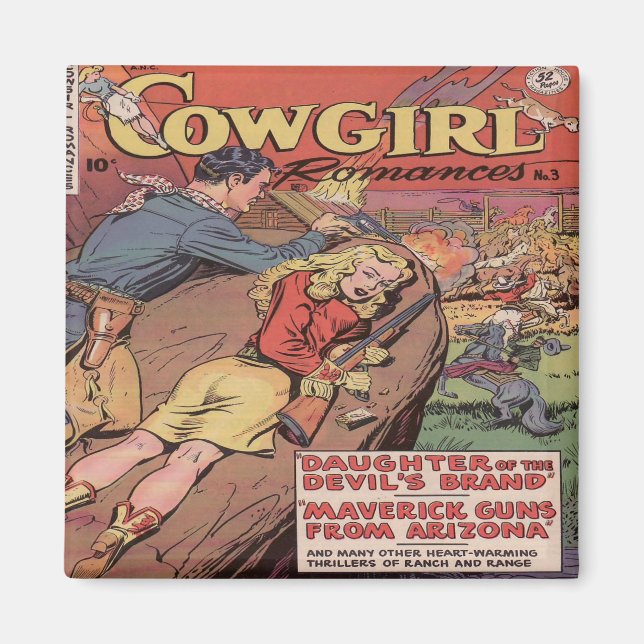 Westerna Cowgirl Romantik Magnet (Framsidan)