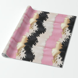 Westerna Cowgirl Rosa Black White Guld Abstrakt Presentpapper