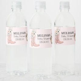 Westerna Cowgirl Rosa Boots Hats anpassningsbar Vattenflaskor Etikett